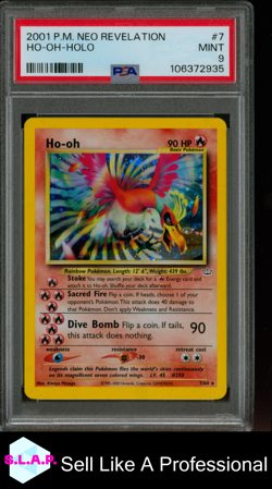 HO-OH-HOLO POKEMON NEO REVELATION 2001 7 PSA 9 - Image 1