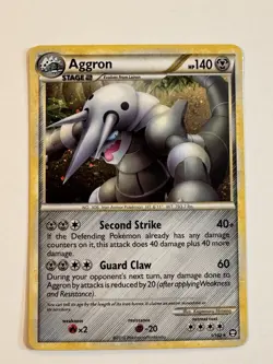 Pokemon TCG Card Aggron Triumphant 1/102 Holo Rare 2010 - Image 1