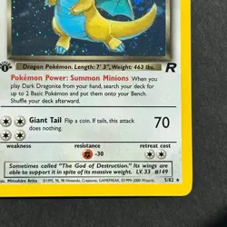 1st Edition Dark Dragonite 5/82 Team Rocket Holo Rare Pokemon Card - Image 4