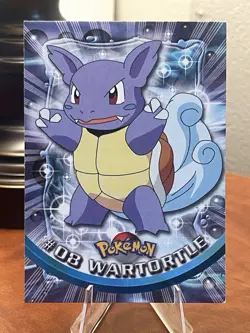 Wartortle #8 Topps Trading Cards Series 1 Pokemon 1999-black Logo-MP - Image 1