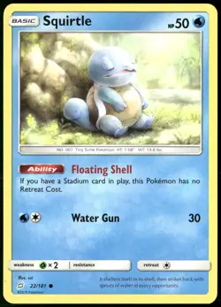 Squirtle 22/181 Team Up Pokemon Card 2019 Near Mint - Image 1