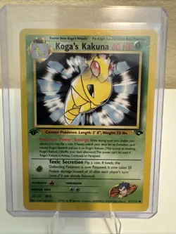 1st edition Koga's Kakuna 47/132 Gym Challenge First Edition Pokemon Card Wotc - Image 1
