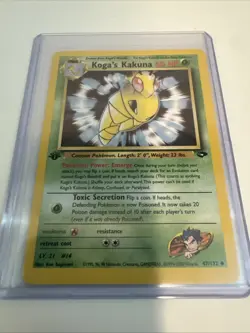 1st edition Koga's Kakuna 47/132 Gym Challenge First Edition Pokemon Card Wotc - Image 3