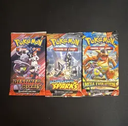 Pokemon TCG Booster Pack Lot 3 SV Destined Rivals & Surging Sparks 10 Cards EN - Image 1