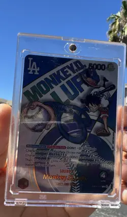 CUSTOM Proxy One Piece TCG Monkey.D.Luffy La Dodgers Card EBO2-010 - Image 3