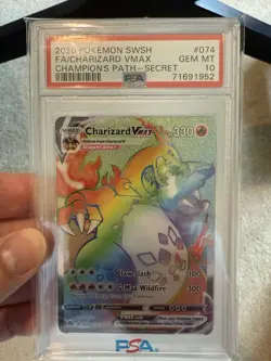 PSA 10 Pokemon Champions Path Charizard VMAX 74/73 Rainbow Secret Rare MINT - Image 1