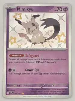 Mimikyu 160/091 Shiny Rare Paldean Fates Pokemon Holo - Image 1