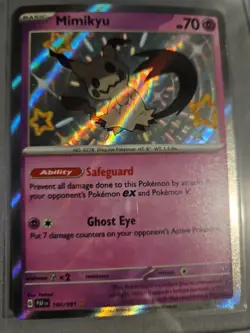 Pokemon Mimikyu TCG Paldean Fates 160/091 Baby Shiny Holo Rare - Image 1