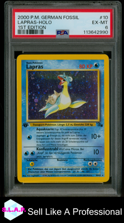 Lapras Pokemon Holo Fossil 10/62 2000 Deutsch PSA 6 - Image 1