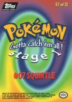 1999 Topps Pokemon the First Movie #E7 #07 Squirtle - Stage Foil - Image 2