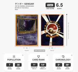 Pokemon 1997 P.M. Japanese Fossil Gengar - Holo #094 TAG 6.5 NM - Image 2