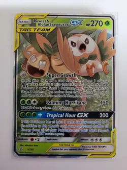 Pokemon TCG Rowlett & Alolan Exeggutor GX Unbroken Bonds 1/236 Holo Ultra Rare - Image 1