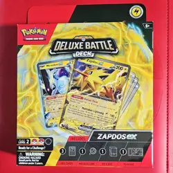 Pokemon Deluxe Battle Deck Zapdos ex Sealed 60-Card Foil Deck w/ Coin & Playmat - Image 1