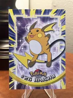 Raichu-26-1999 Topps Pokemon TV Animation-black Logo-NM - Image 1