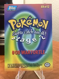 Wartortle-08-Topps Pokemon 1999 Movie Evolution E8 of 12-BLUE LOGO-MP - Image 2