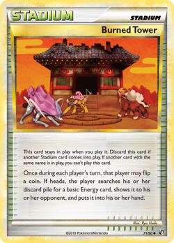 Burned Tower 71/90 Uncommon HGSS Undaunted Pokemon MP - Image 1