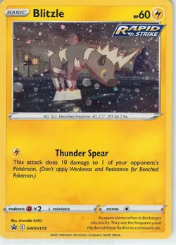 Blitzle SWSH173 Holo Promo Sword & Shield Promo Pokemon NM KATO - Image 1