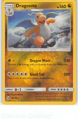 Dragonite 96/149 Holo Holo Rare SM Base Set Pokemon Reverse Holo NM Yamamoto - Image 1