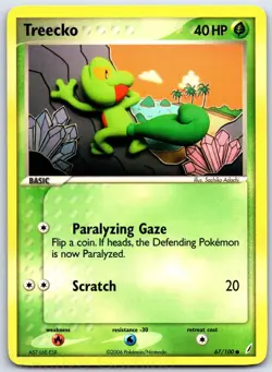 Treecko 67/100 Common Crystal Guardians Pokemon LP Adachi - Image 1