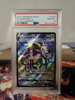 2022 POKEMON SWORD & SHIELD SILVER TEMPEST #TG13 FULL ART/SERPERIOR V PSA 10 - Image 1