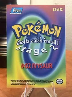 Ivysaur #E2 Pokemon 1999 Topps Movie Evolution-Blue Logo-regular-NM - Image 2