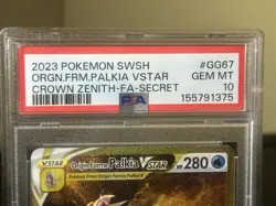 2023 Pokemon Crown Zenith Origin Forme Palkia VSTAR GG67/GG70 PSA 10 Gold Rare - Image 2
