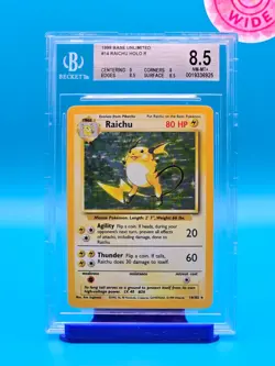 BGS 8.5 - 1999 Pokemon Base Unlimited, Raichu HOLO R - Image 1