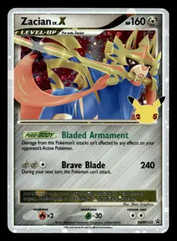 Zacian LV. X SWSH135 25th Anniversary Sword & Shield Promo Holo Pokemon NM - Image 1