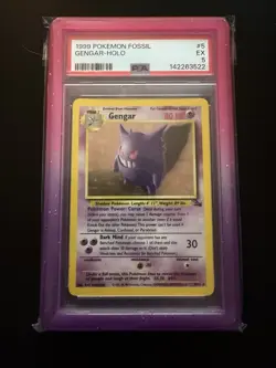 1999 Pokemon Fossil 5 Gengar PSA 5 151549325 - Image 1
