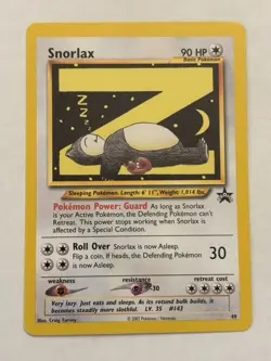 2002 Pokemon TCG Snorlax #49 WOTC Black Star Promo NM/Mint - Image 2