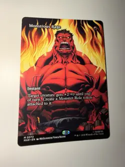 Monstrous Rage (Borderless) ✅ Marvel Super Heroes ✅ Magic (mtg) - Image 1