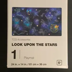 Pokemon Center Original TCG Pikachu Cosmog Galaxy Look Upon the Stars Playmat - Image 3
