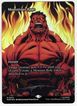 Monstrous Rage (Borderless) FOIL 0072 Marvel Universe Eternal-Legal (MAR) MTG NM - Image 1