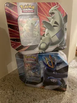 Pokemon TCG Tyranitar & Empoleon V Strikers Tin 6 Packs Of Evolving Skies - Image 1