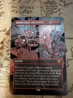 MTG Outlaws Of Thunder Junction INDOMITABLE CREATIVITY Textured Foil NM (0135) - Image 1