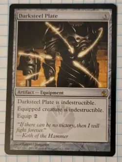Darksteel Plate [MBS - 104] - Mirrodin Besieged Rare MTG Artifact - Image 1