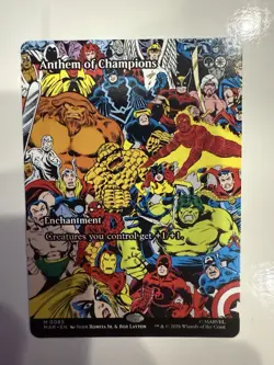 Anthem of Champions (Borderless) #85 NM Marvel Universe Eternal-Legal Magic MTG - Image 1