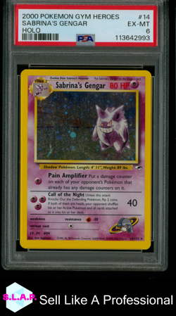 Sabrina´s Gengar Pokemon Holo Gym Heroes 14/132 2000 Englisch PSA 6 - Image 1