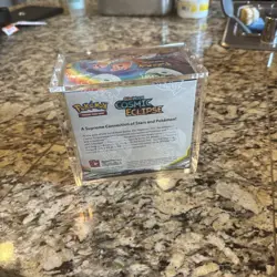 Pokemon Sun & Moon Cosmic Eclipse Booster Box Factory Sealed with Acrylic Case - Image 2