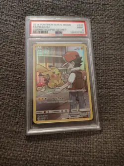2019 POKEMON SUN & MOON COSMIC ECLIPSE SECRET #241 FULL ART/PIKACHU PSA 9 - Image 1