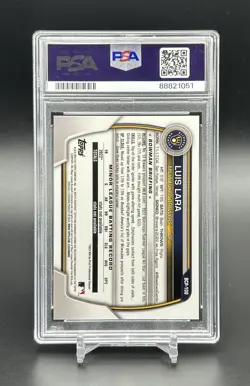 2023 Bowman Chrome Sapphire 1st Luis Lara Purple Refractor /25 Rc PSA 10 Pop 2 - Image 2