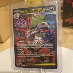 MEGA SCRAFTY EX 285/217 SPECIAL ILLUSTRATION RARE ASCENDED HEROES POKEMON - Image 1