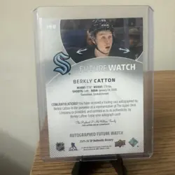 2025-26 SP Authentic Berkly Catton Future Watch Auto /599 Seattle Kraken Rookie - Image 2