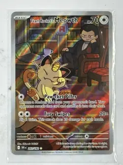 Team Rocket's Meowth Illustration Rare SV10: Destined Rivals 203/182 - Image 1