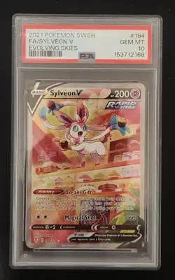 Sylveon V 184/203 Evolving Skies Pokemon PSA 10 - Image 1