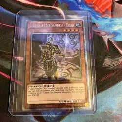 Yu-Gi-Oh Legendary Six Samurai Kizan RA03-EN249 Platinum Secret Rare Card - Image 1