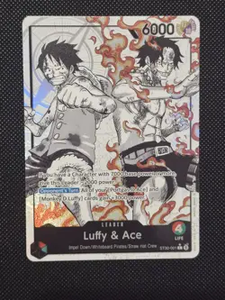 One Piece Monkey.D.Luffy Luffy & Ace ST30-001 AA Leader Card English ST-30 NM - Image 1