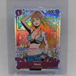 One Piece Nami St01-007 (TR) Treasure Rare Wings of the Captain (Op06) NM Red - Image 3