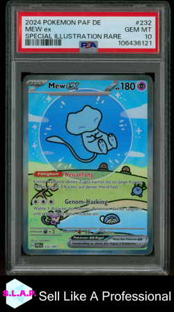 MEW EX SPECI4L ILL RARE POKEMON GER PAF DE-PALDEAN FATES 2024 232 PSA 10 - Image 1