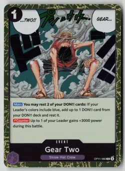 Gear Two OP11-080 One Piece A Fist of Divine Speed Rare Near Mint - Image 1